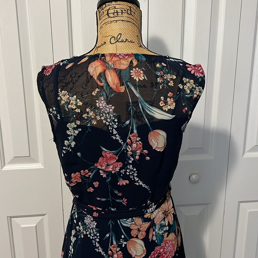 Roz & Ali Navy Floral Fit & Flare Dress - Picture 10 of 12